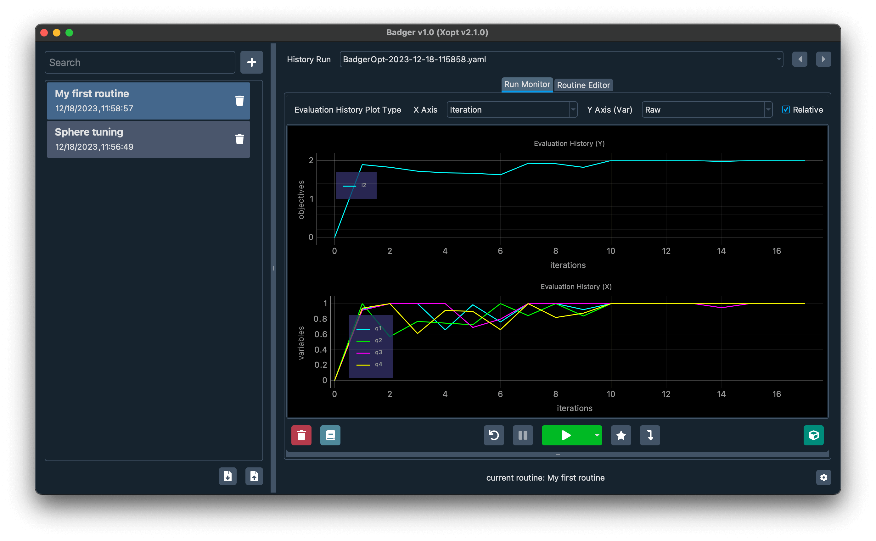 Badger run monitor