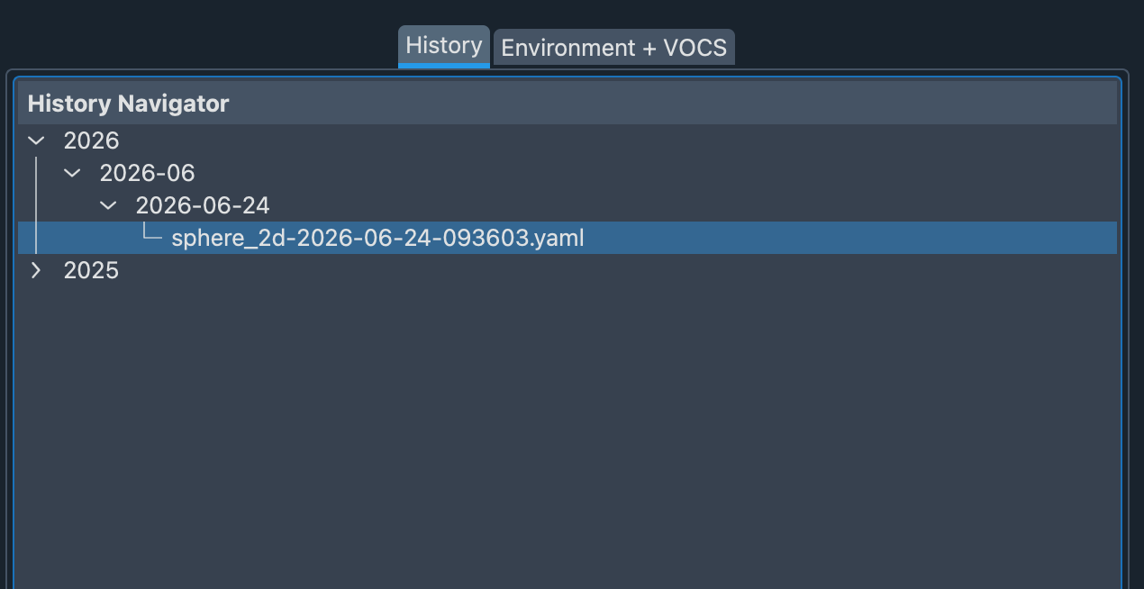Mini Mode History Tab