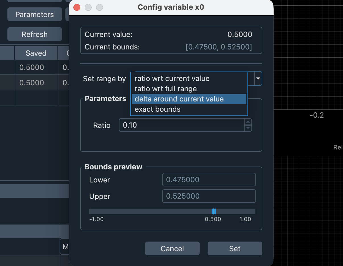 Mini Mode Variable Dialog
