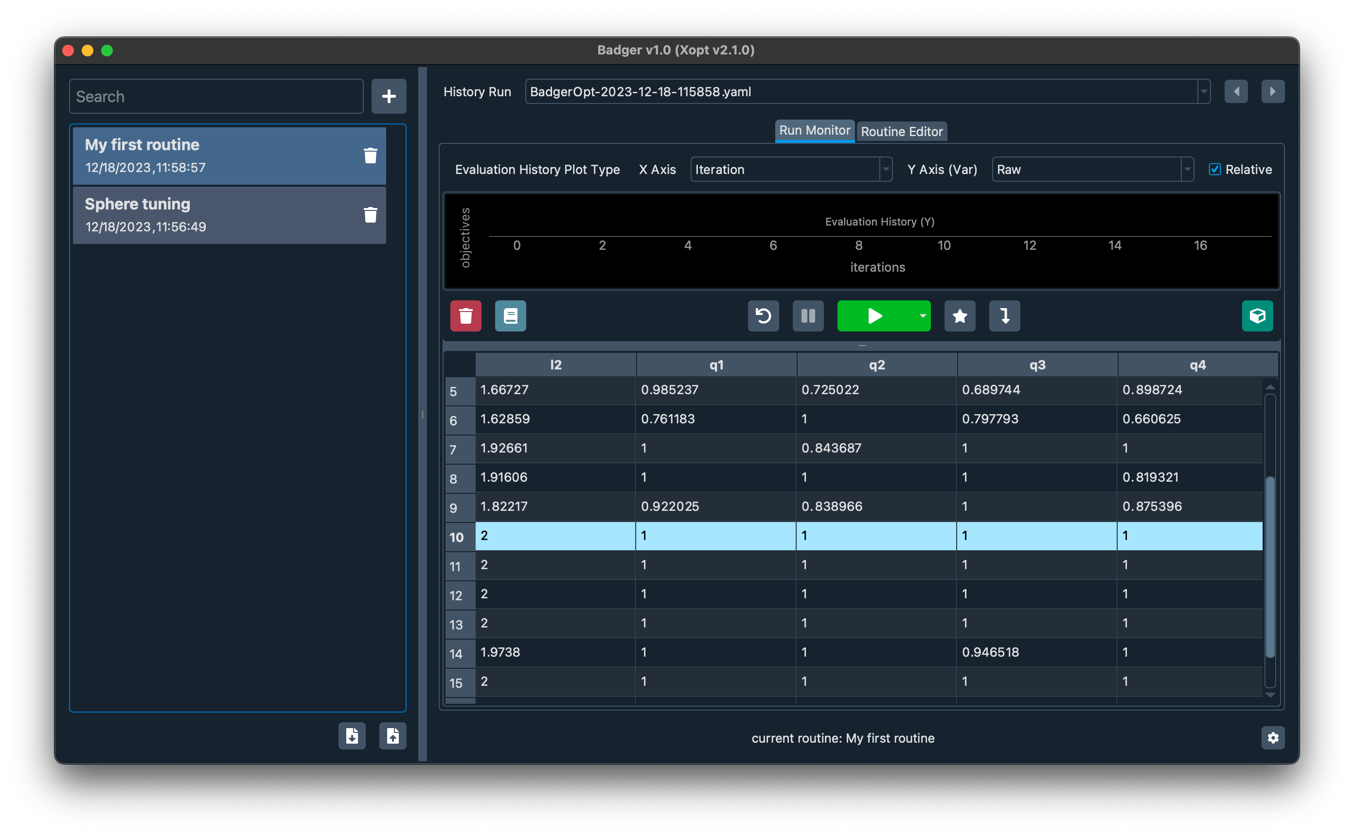 Badger data table