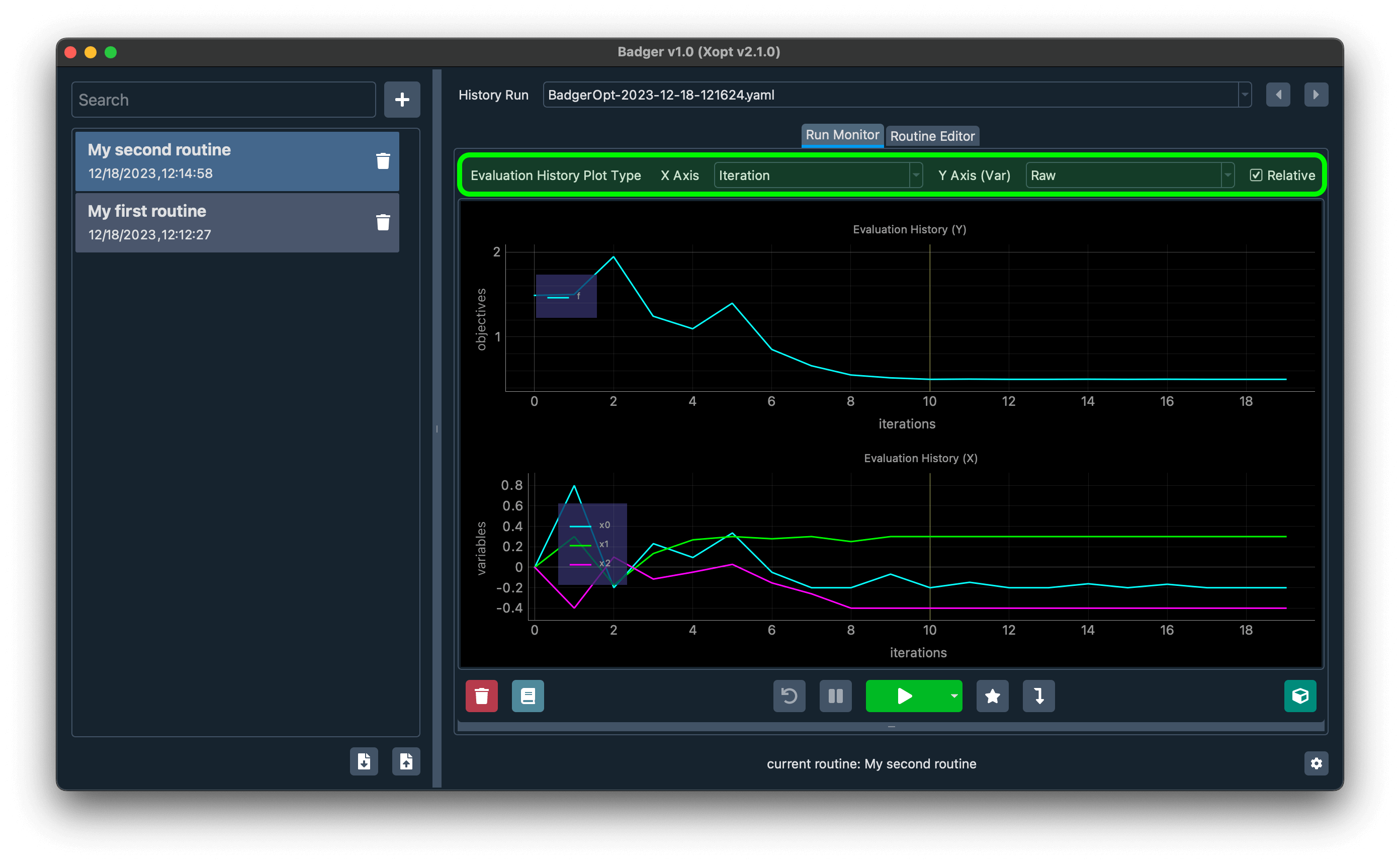 Configure visualization options